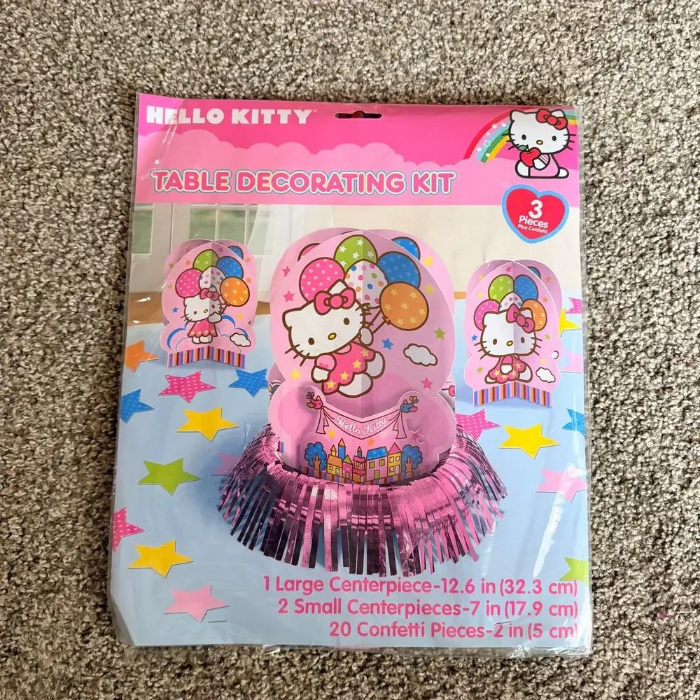 Hello Kitty Table Decorating Set 3 Pieces New Party Kids Girls